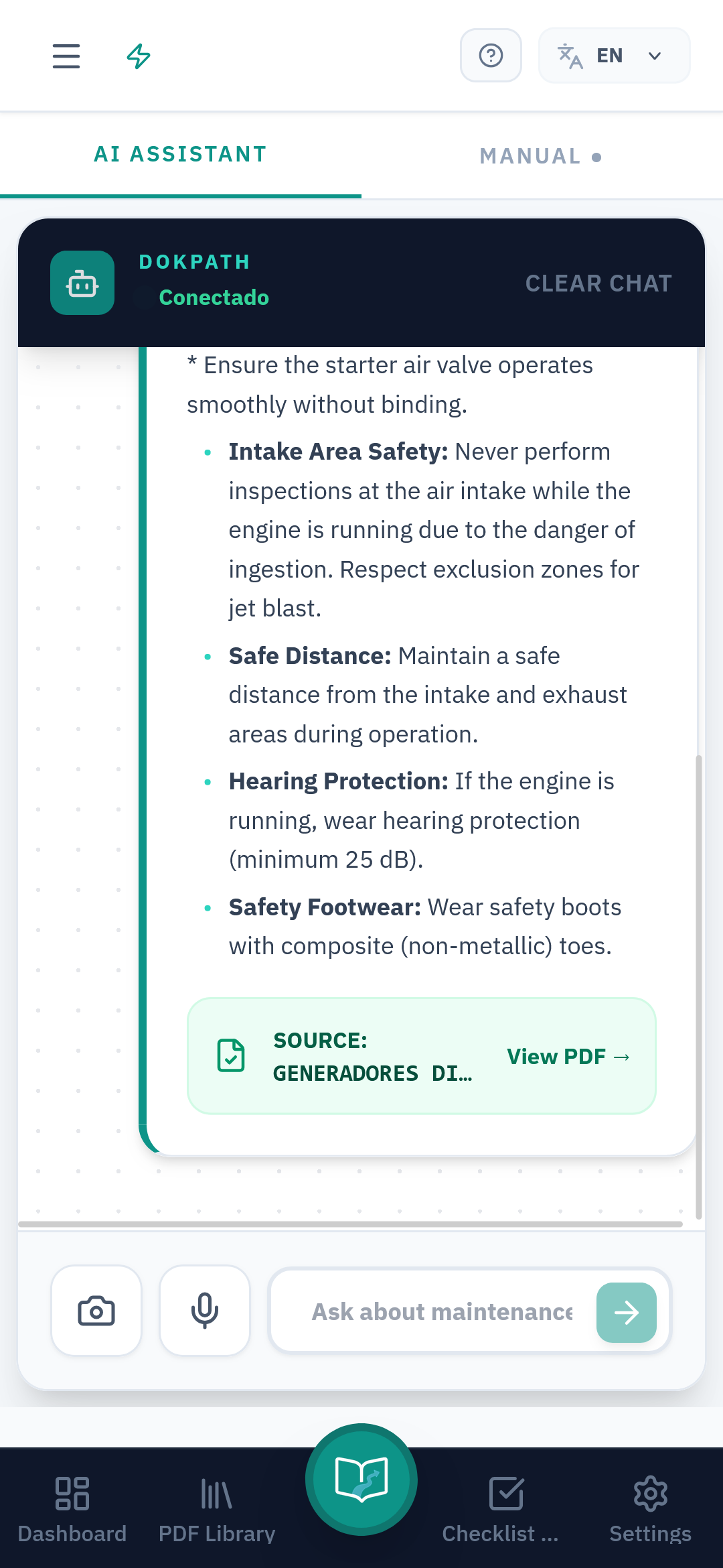 DokPath AI Assistant — respuesta con citación exacta de fuente